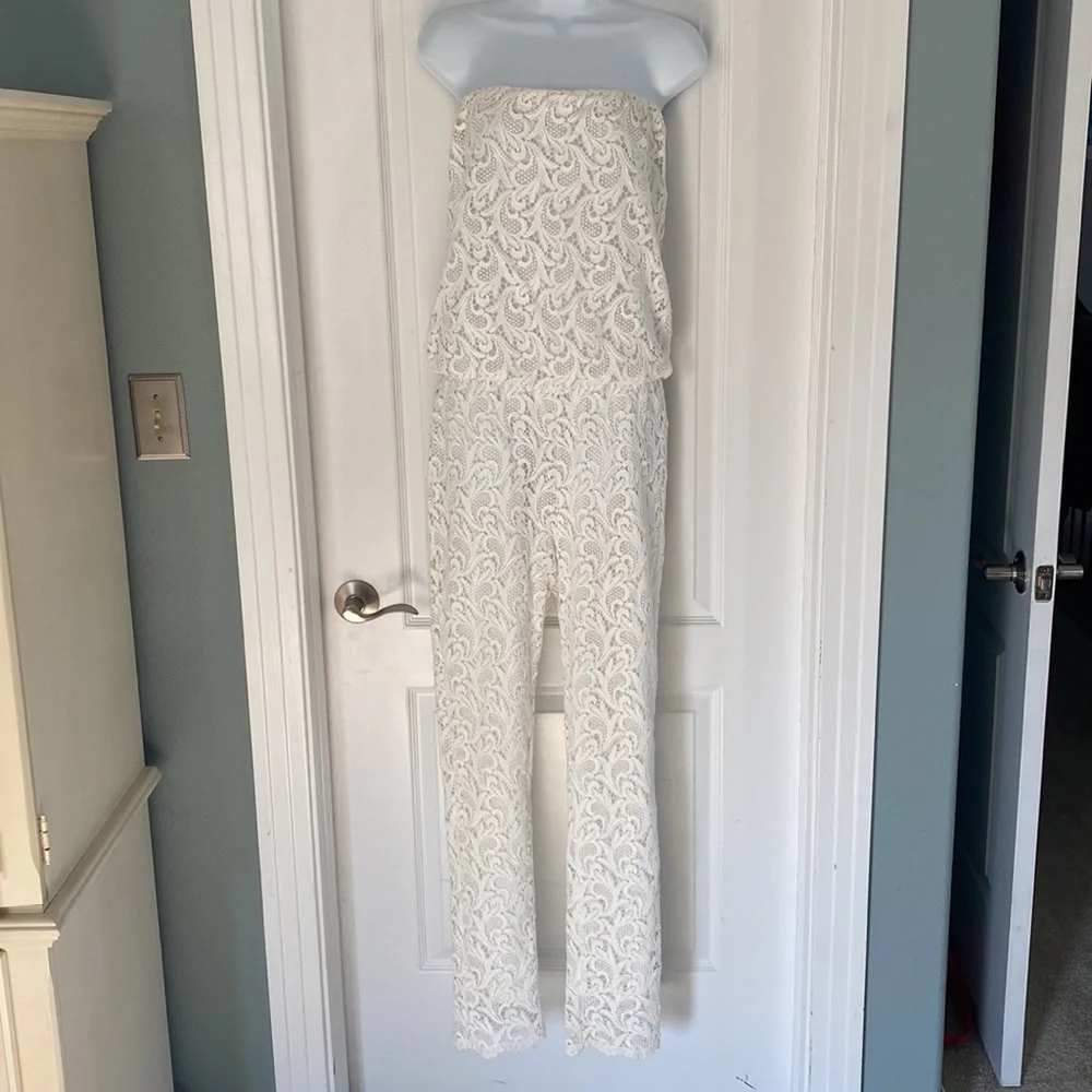 New Alexis Lazar Strapless Slim Leg Jumpsuit - Picture 4 of 15